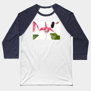 Fuchsia  Flower leaves bud and fruit Baseball T-Shirt